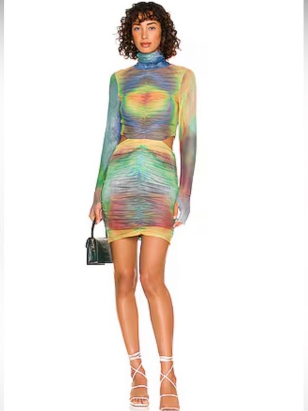 AFRM Mini Skirt in Multi Watercolor Ripple